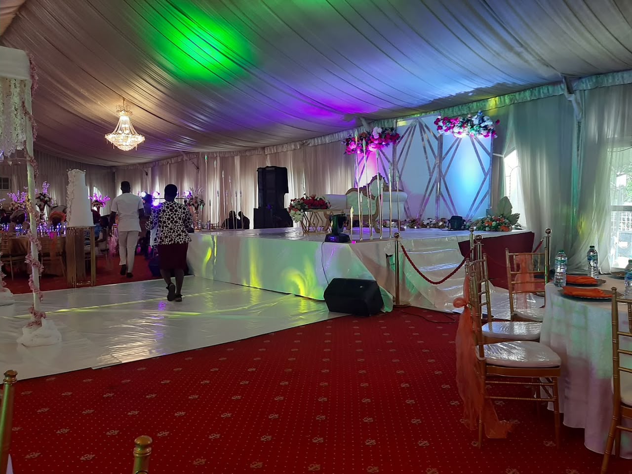 Red & Gold Royal Canopy & Hall Decor